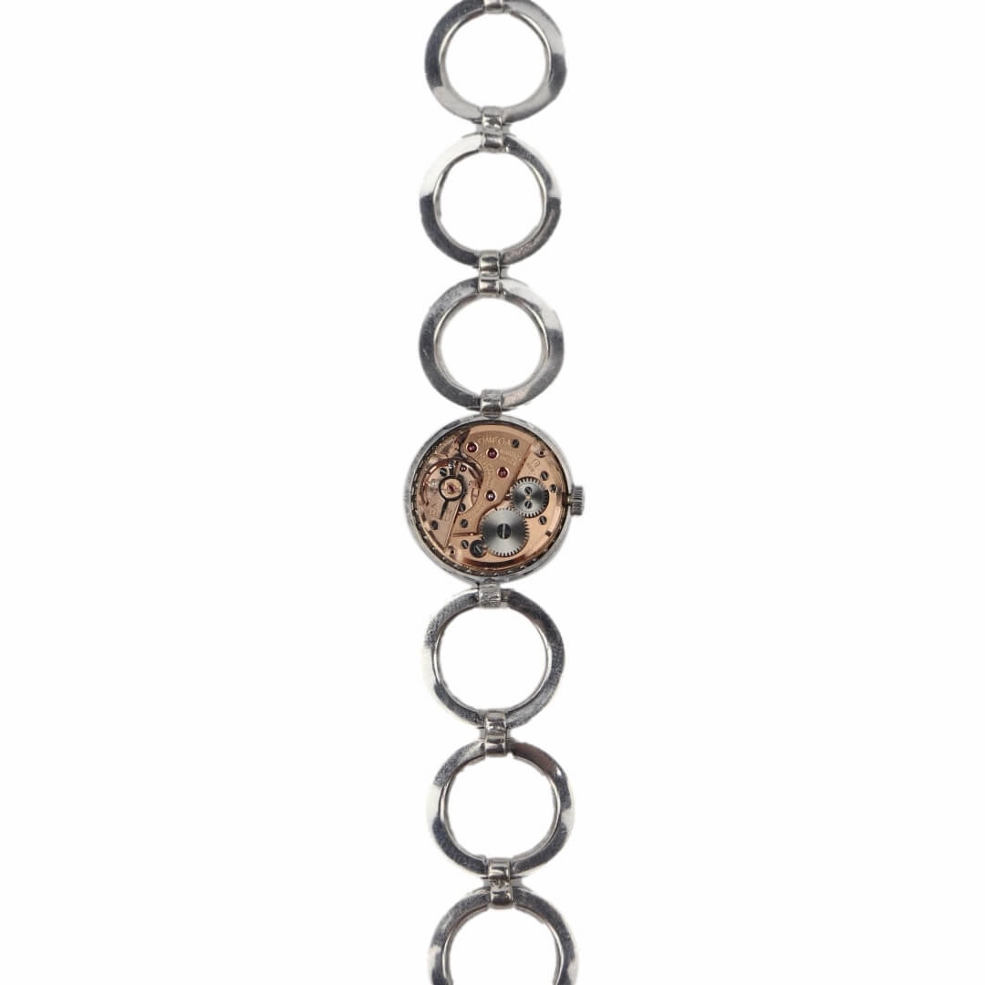 Omega 18k white gold cocktail watch with diamond bezel, 1964