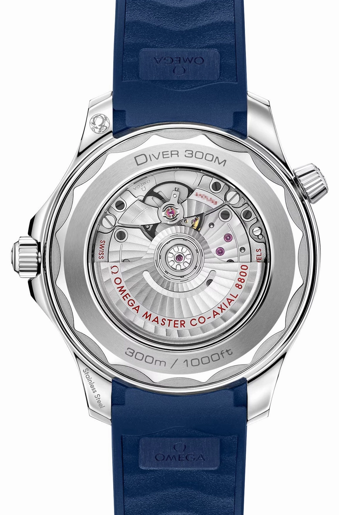 Omega Seamaster Diver 300M Automatic Chronometer Stainless Steel Blue Dial Blue Rubber Strap Date Mens Watch 210.32.42.20.03.001