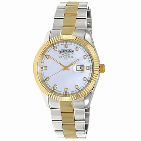 Oniss Men's Watch - Admiral White Dial Plated Stainless Steel Bracelet | ON3881-2TWT