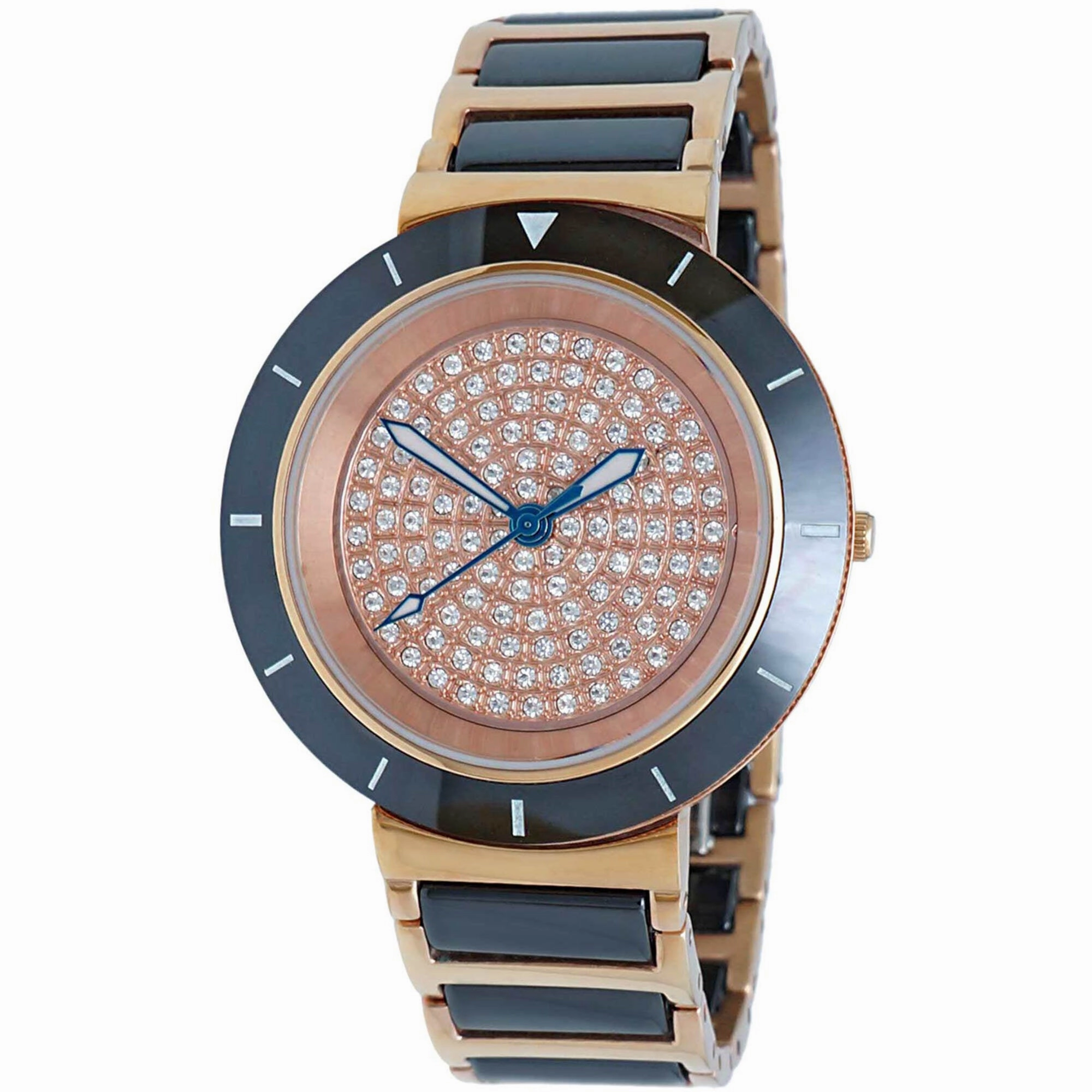 Oniss Women's Watch - Toulon Rose Gold Dial Plated Steel, Ceramic Bracelet | ON7263