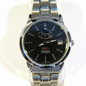 Orient CFD01001B Men's Stainless Steel Black Dial Power Reserve Automatic Watch