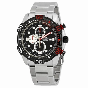 Orient Men's Chronograph Watch - Sport Black Dial Stainless Steel Bracelet | FTT16002B