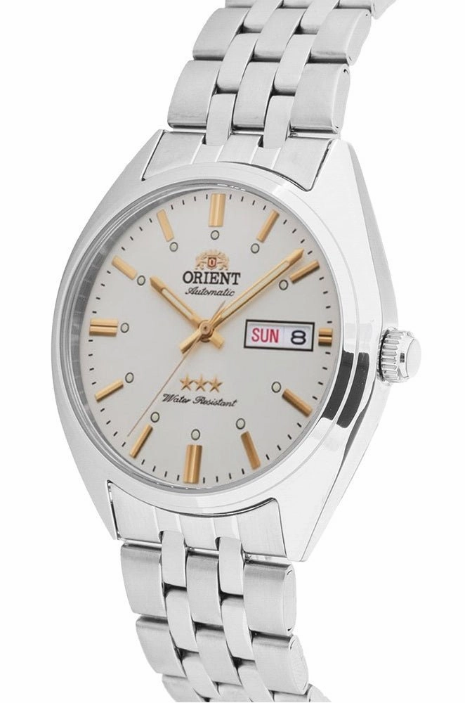 Orient TriStar Automatic Stainless Steel Silver-Tone Dial Day-Date Mens Watch RA-AB0E10S19B