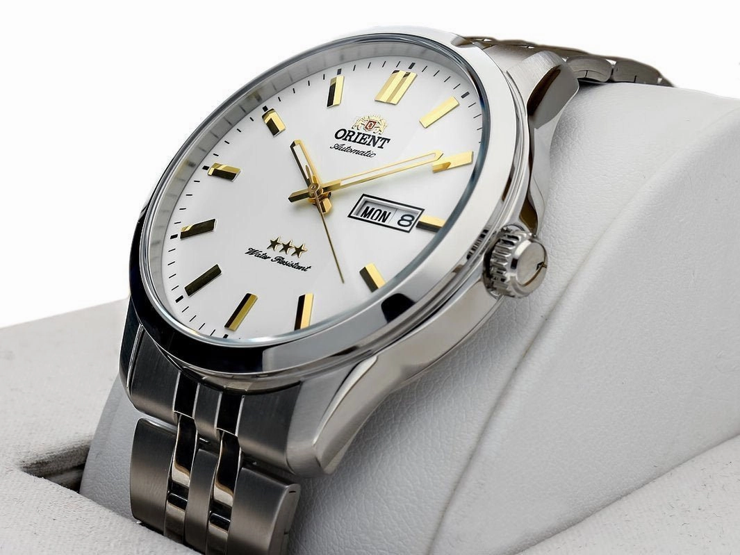 Orient TriStar Automatic Stainless Steel White Dial Day-Date Mens Watch RA-AB0014S19B