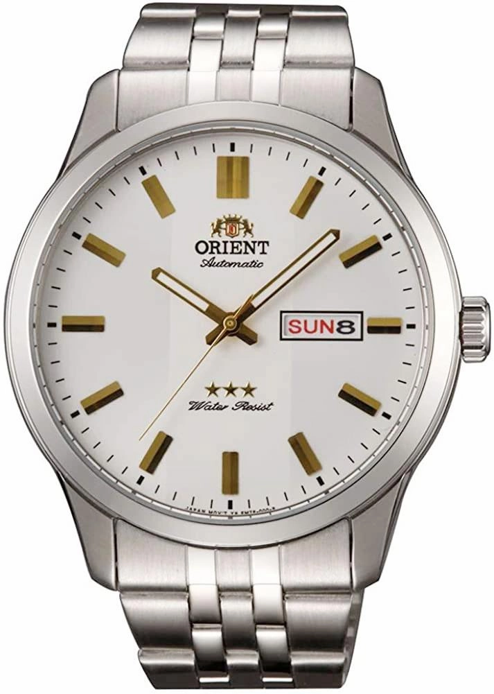 Orient TriStar Automatic Stainless Steel White Dial Day-Date Mens Watch RA-AB0014S19B