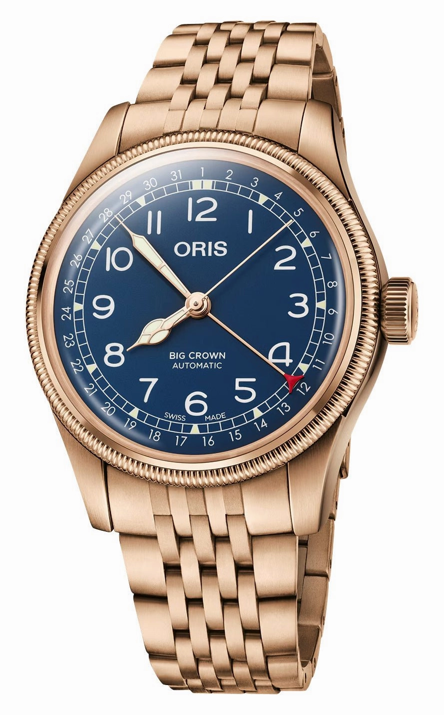 Oris Big Crown Pointer Date Automatic Bronze Blue Dial Mens Watch 754 7741 3165-07 8 20 01