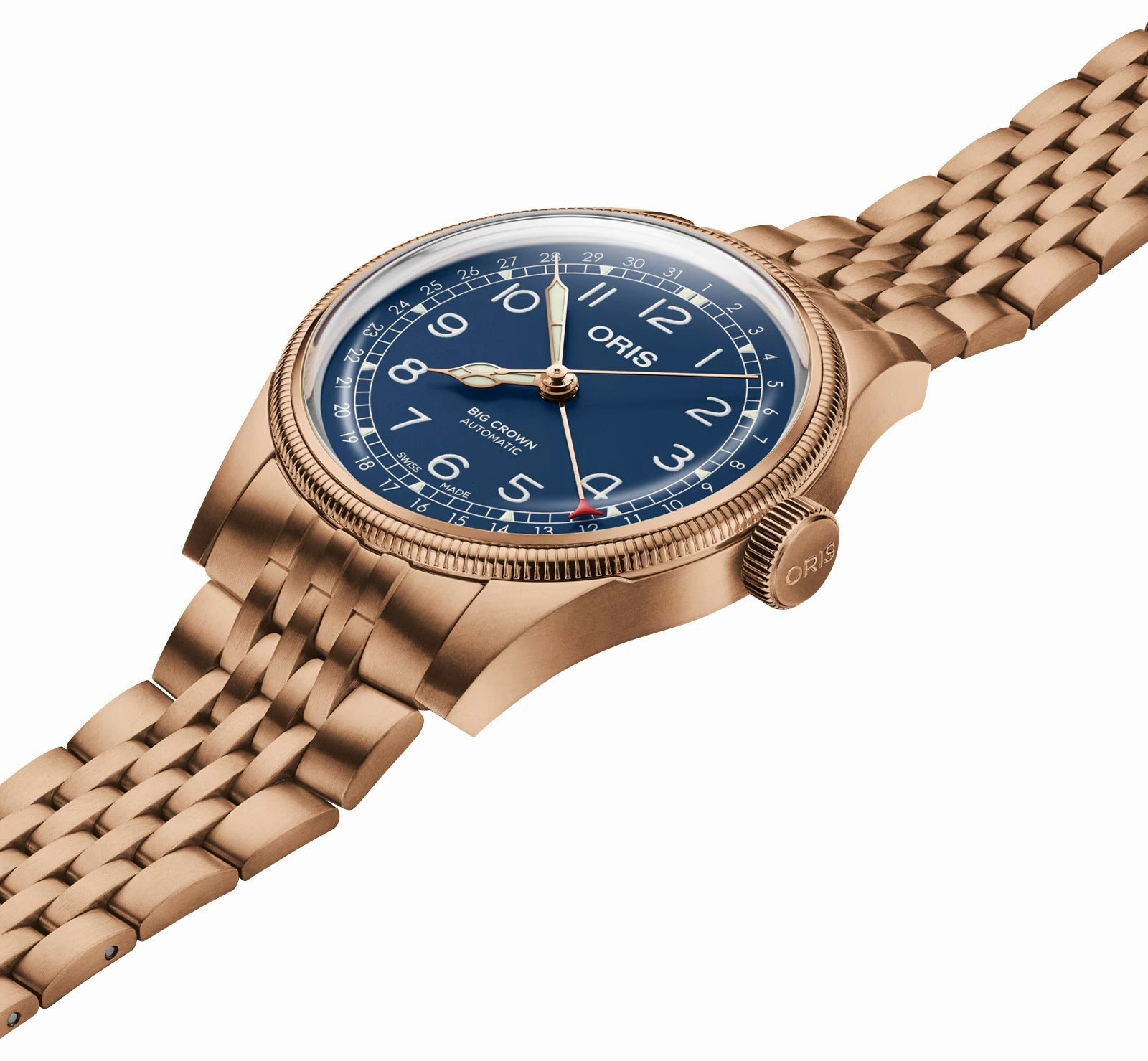 Oris Big Crown Pointer Date Automatic Bronze Blue Dial Mens Watch 754 7741 3165-07 8 20 01