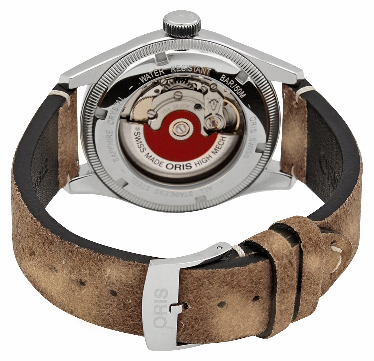 Oris Big Crown Pointer Date Automatic Stainless Steel Burgundy Dial Brown Leather Strap Mens Watch 754 7741 4068-07 5 20 50