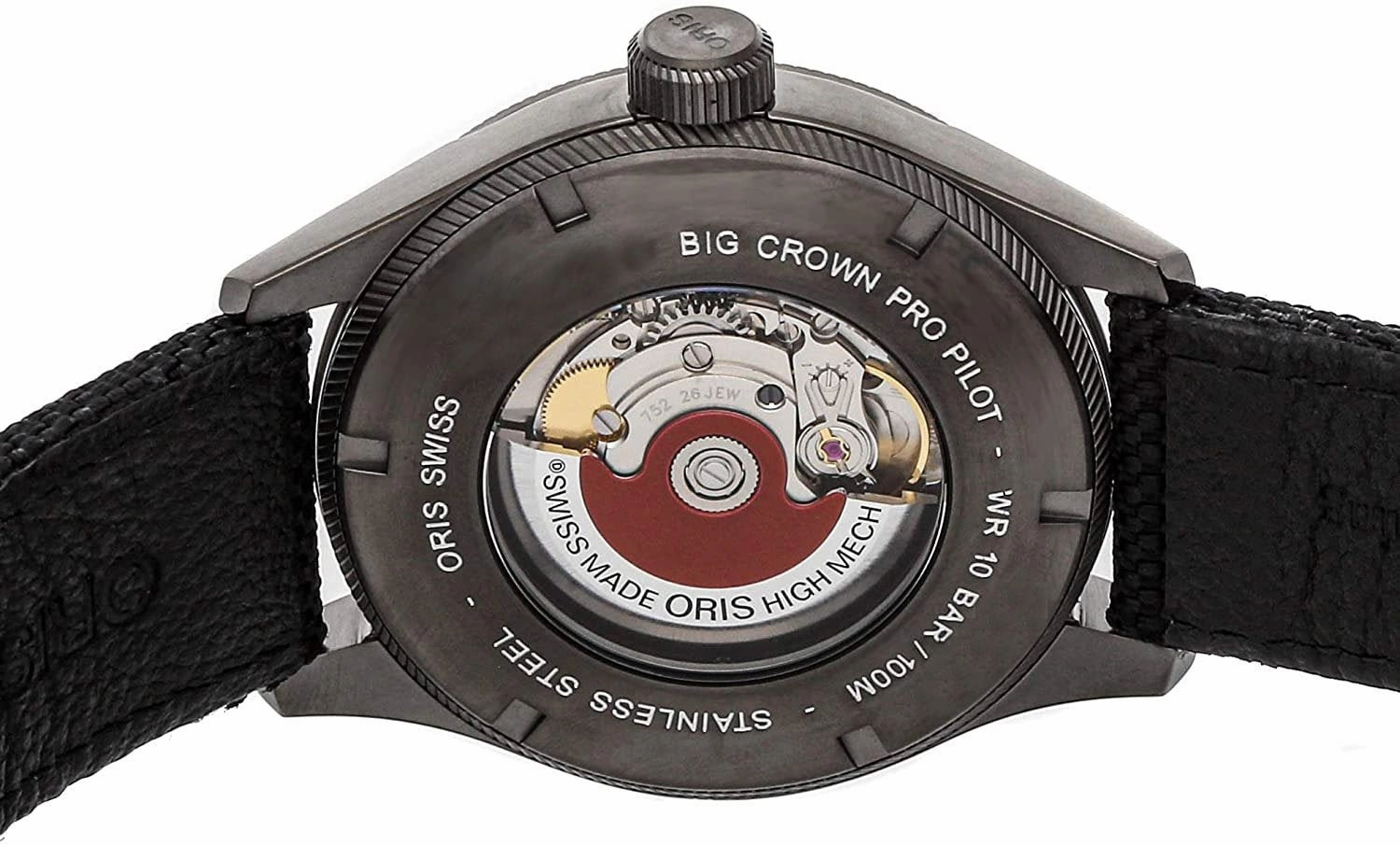 Oris Big Crown ProPilot Automatic Black Textile Strap Grey PVD Black Dial Day-Date Mens Watch 752 7698 4264-FS