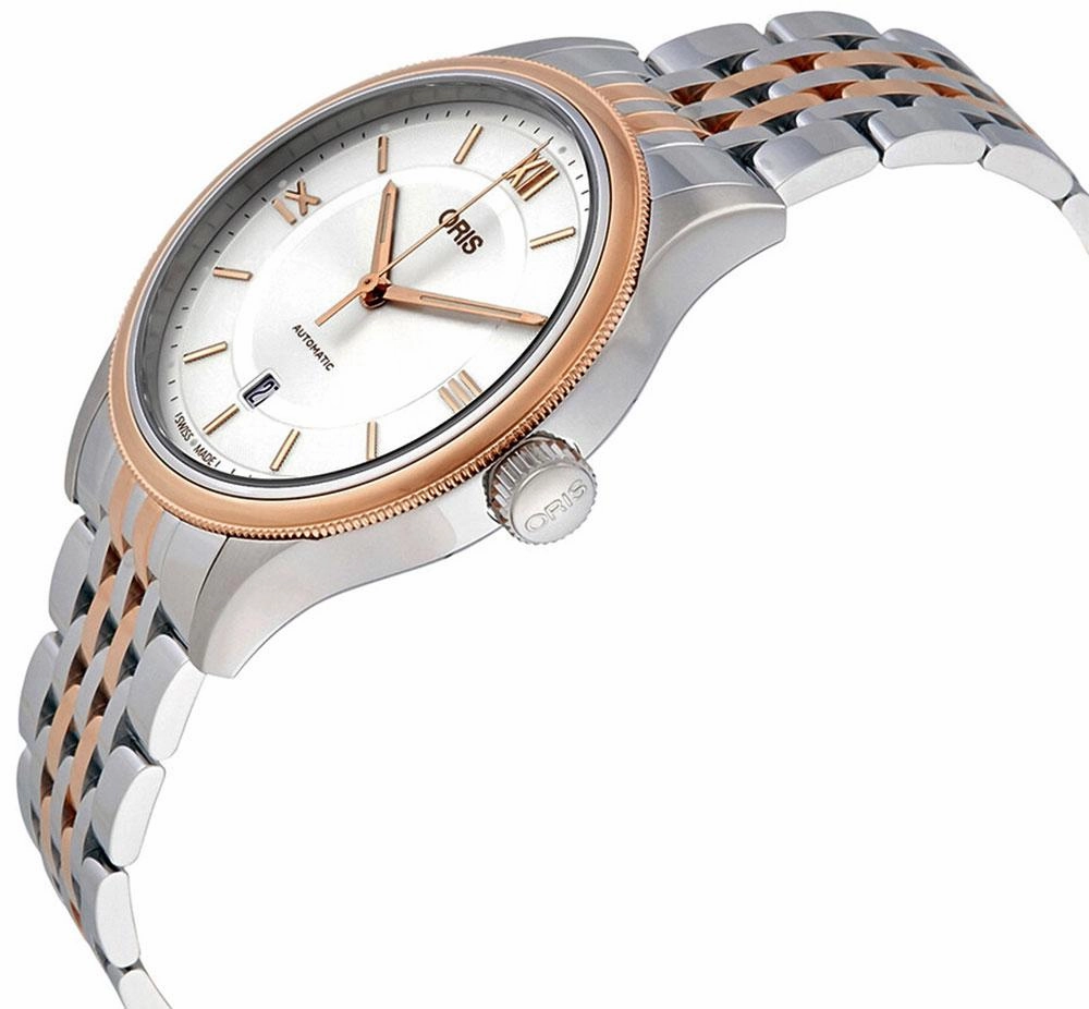 Oris Classic Automatic Two-Tone Stainless Steel Silver-Tone Dial Date Mens Watch 733 7719 4371-MB