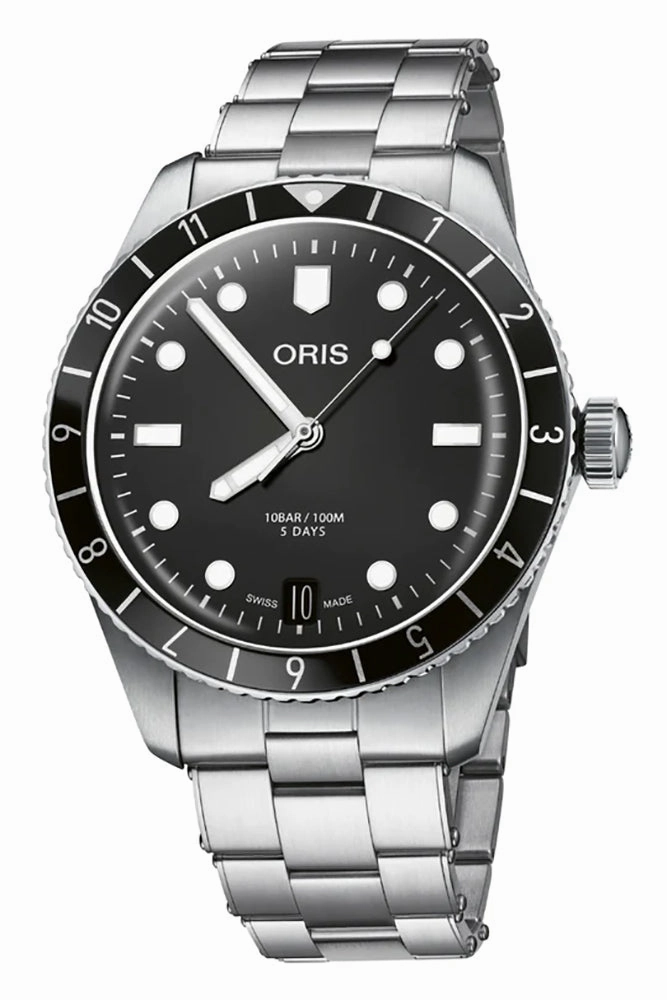 Oris Divers Sixty-Five 12H Automatic Stainless Steel Black Dial Date Mens Watch 400 7772 4054-07 8 20 18