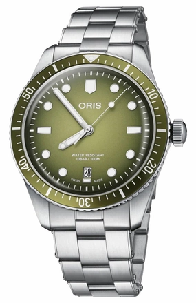 Oris Divers Sixty-Five Automatic Stainless Steel Green Dial Date Mens Watch 733 7707 4057-07 8 20 18