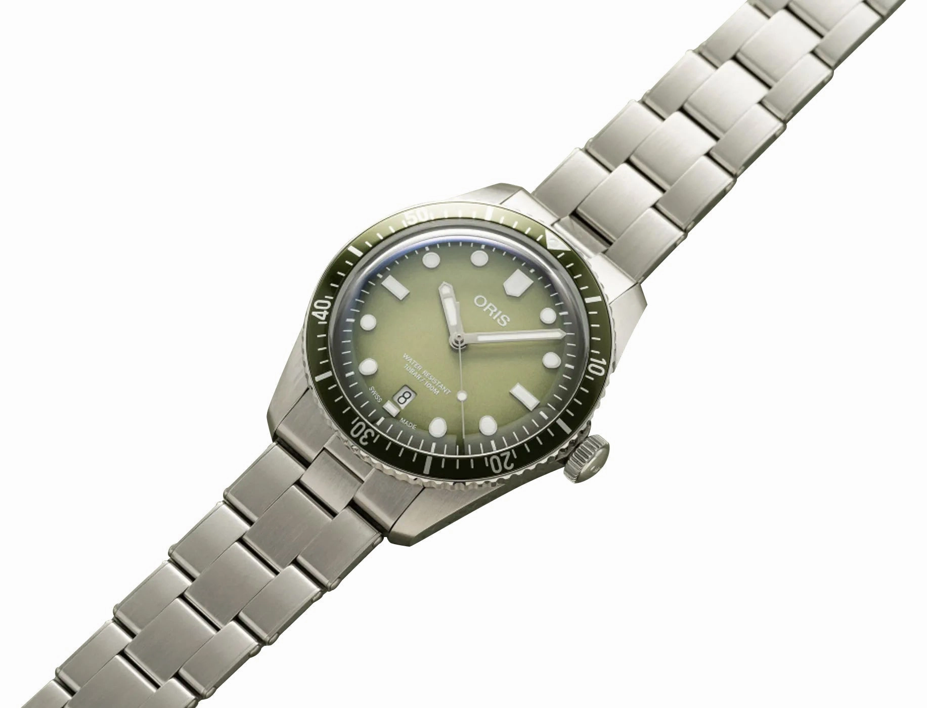 Oris Divers Sixty-Five Automatic Stainless Steel Green Dial Date Mens Watch 733 7707 4057-07 8 20 18
