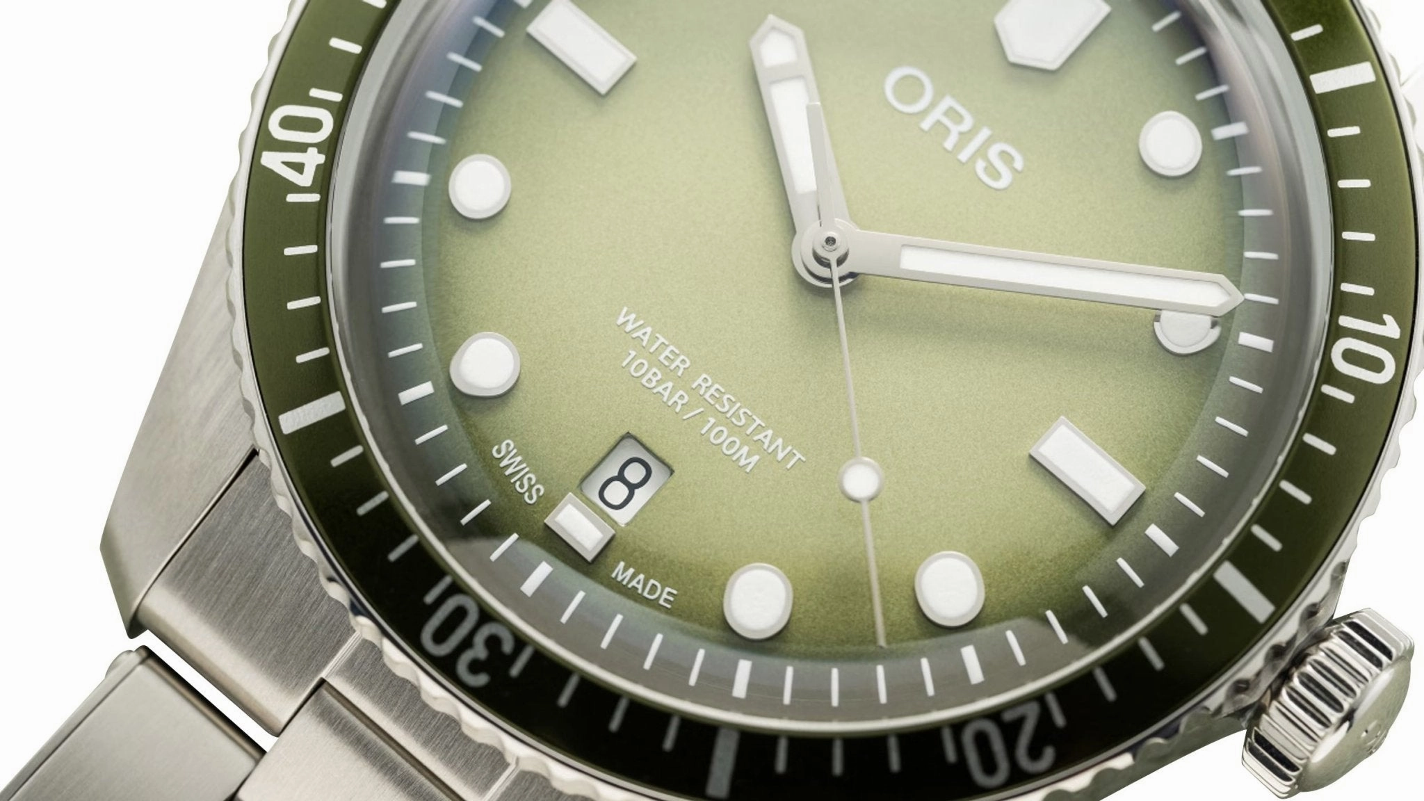 Oris Divers Sixty-Five Automatic Stainless Steel Green Dial Date Mens Watch 733 7707 4057-07 8 20 18