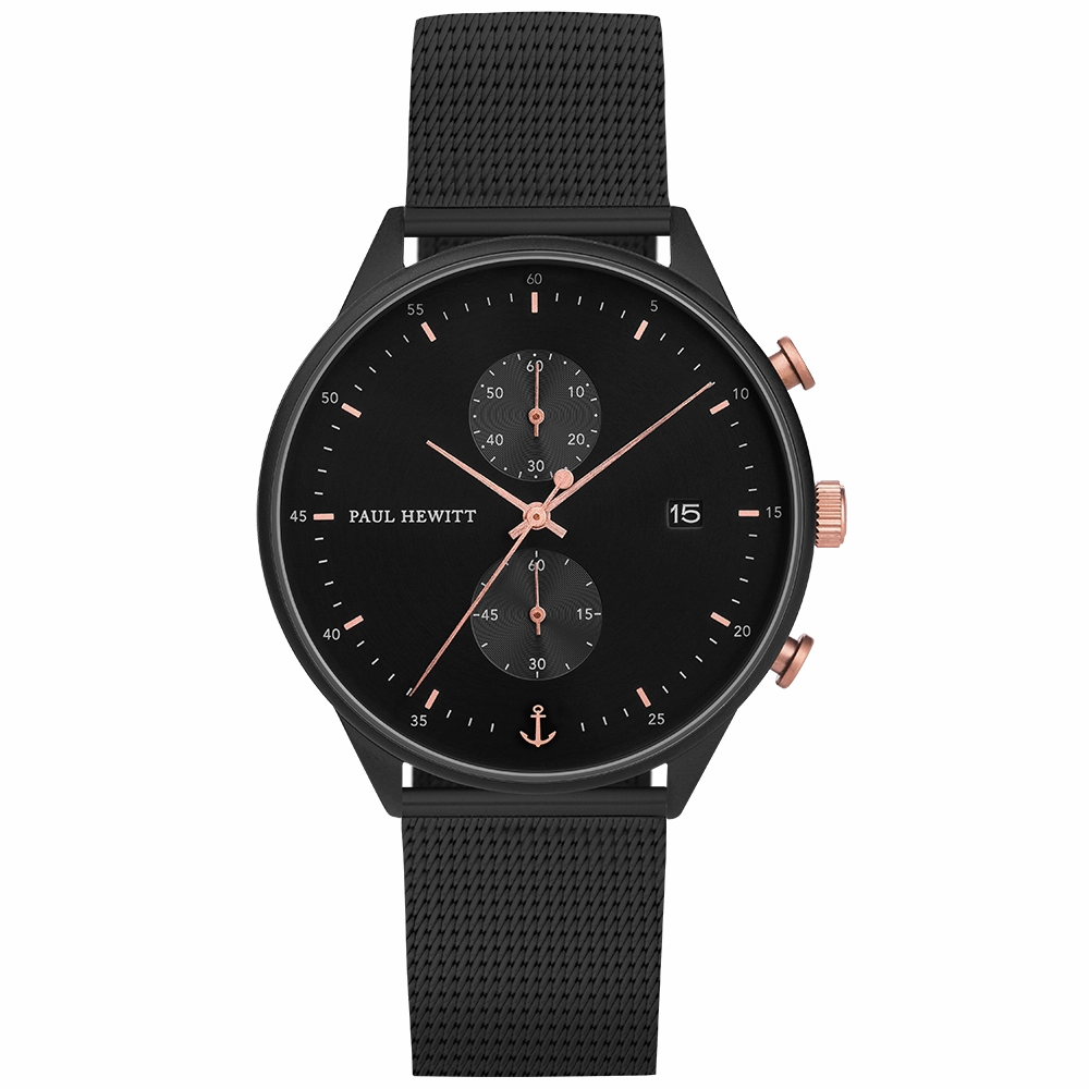 Paul Hewitt Black Sunray Mesh Watch
