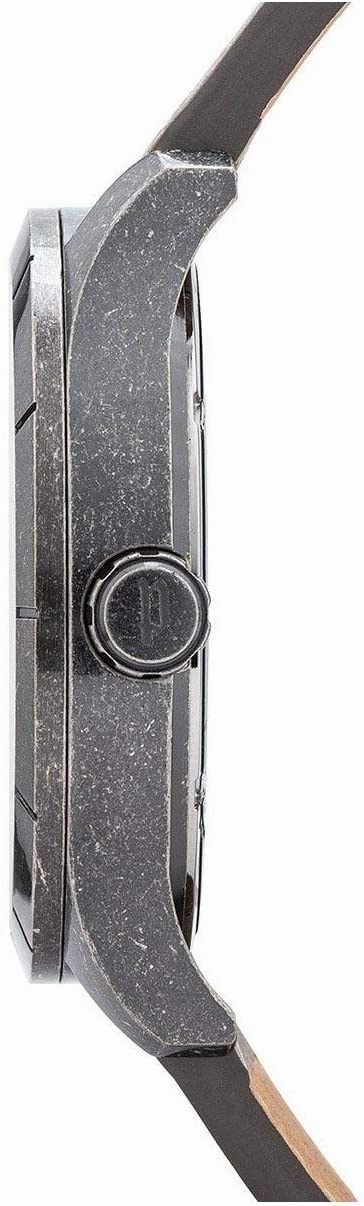 Police Bushmaster Black Dial Grey Leather Strap Watch PL.15662XSQS/02