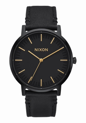 Porter Leather - All Black / Gold
