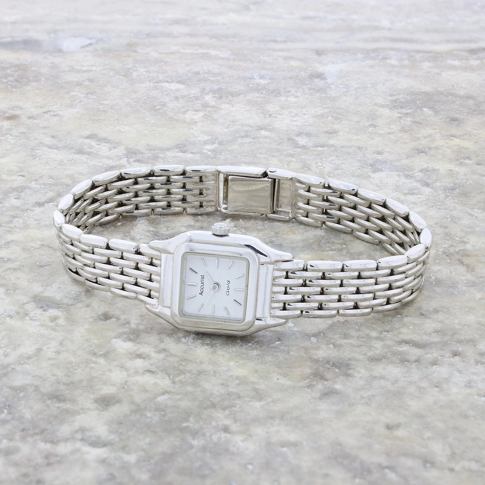 Pre Owned Accurist 9ct White Gold Ladies Bracelet Watch GD1661 RW0606