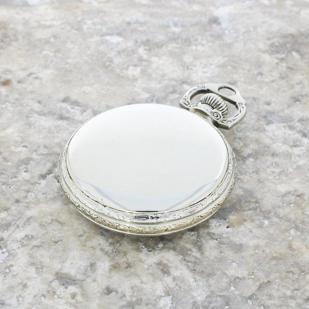 Pre Owned Ball Watch Co Cleveland Official RR Railroad 14ct White Gold Filled Pocket Watch RW0628