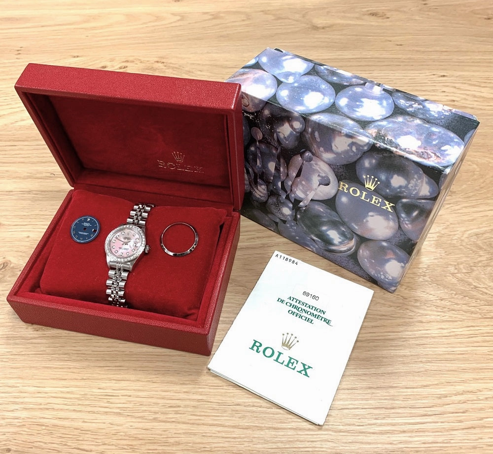 Pre Owned Rolex Lady Datejust Diamond Set Watch 69160 RW0626 Papers (1999)
