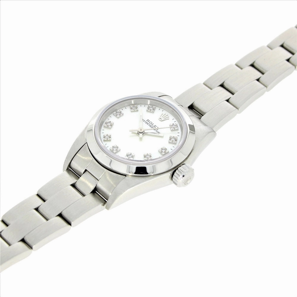Pre Owned Rolex Lady Oyster Perpetual Diamond Dial Watch 76080 RW0473 (1998)