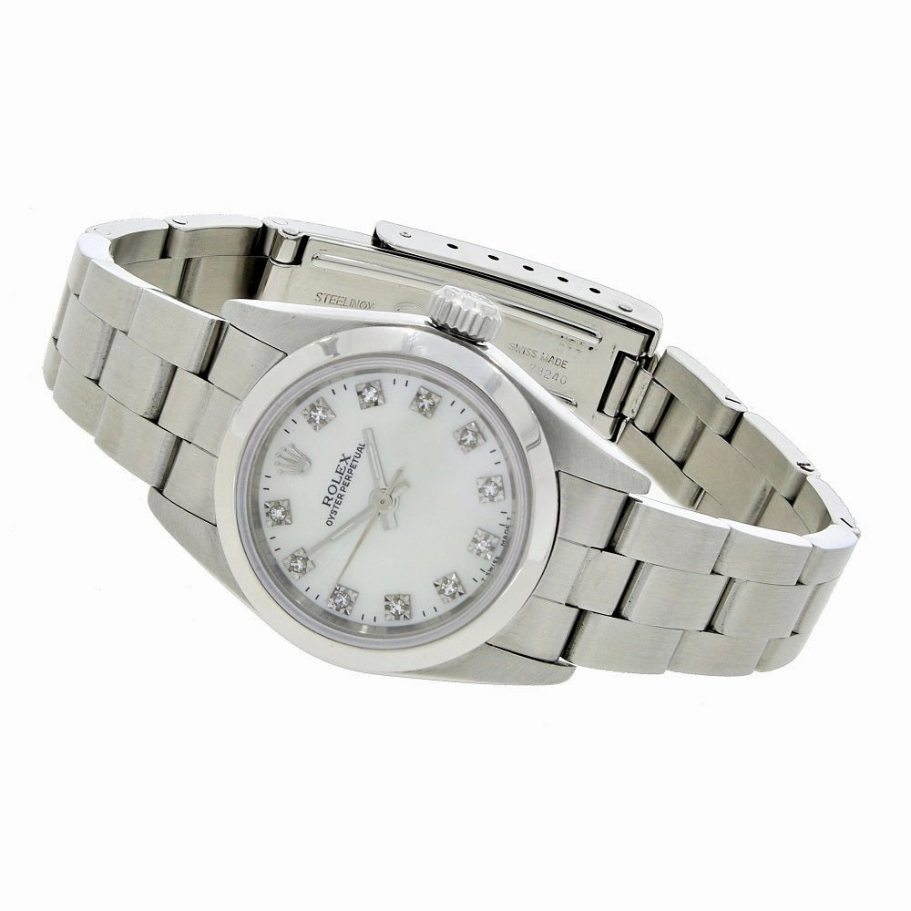 Pre Owned Rolex Lady Oyster Perpetual Diamond Dial Watch 76080 RW0473 (1998)