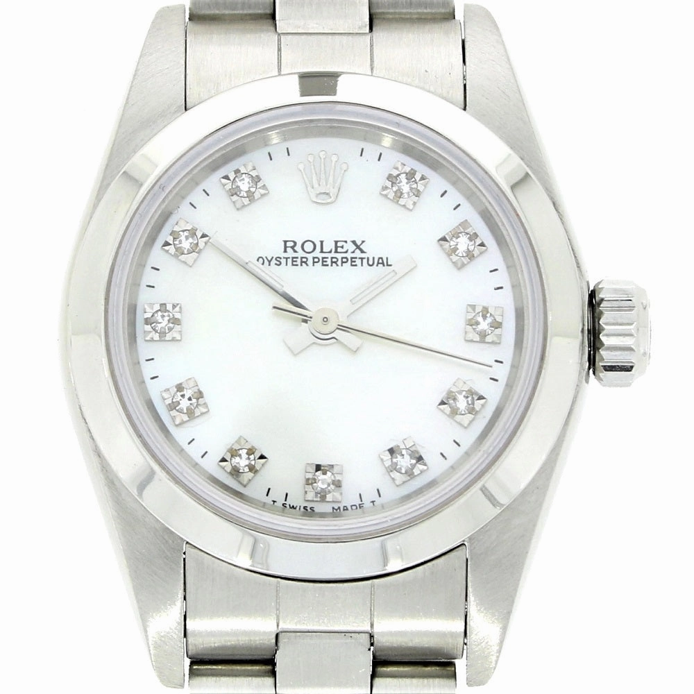 Pre Owned Rolex Lady Oyster Perpetual Diamond Dial Watch 76080 RW0473 (1998)