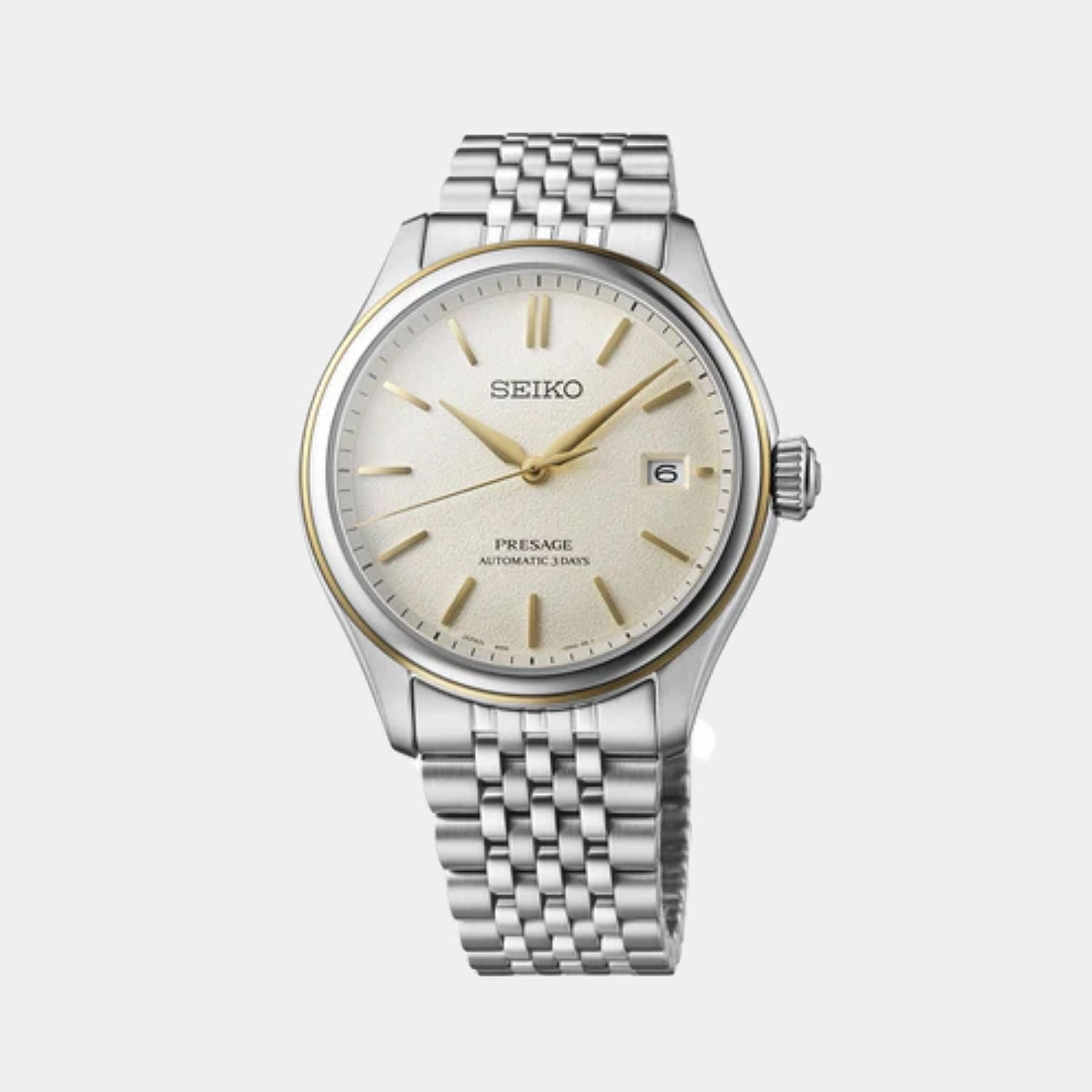 Presage Classic Series Men Automatic Champagne Dial Analog Stainless Steel Watch SPB478J1