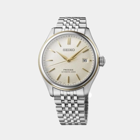 Presage Classic Series Men Automatic Champagne Dial Analog Stainless Steel Watch SPB478J1