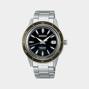 Presage Men Automatic Black Dial Analog Stainless Steel Watch SRPG07J1