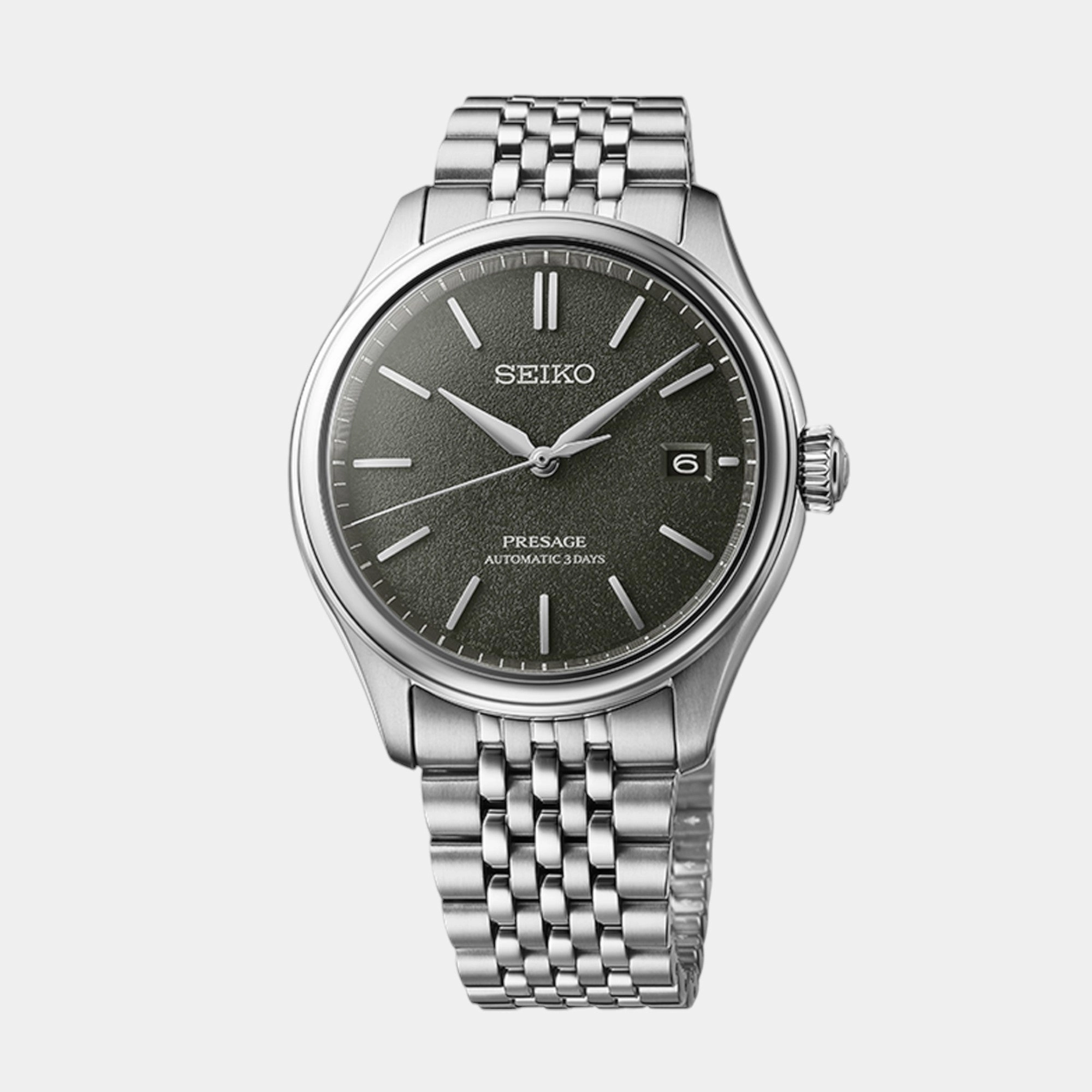 Presage Men Automatic Grey Dial Analog Stainless Steel Watch SPB465J1