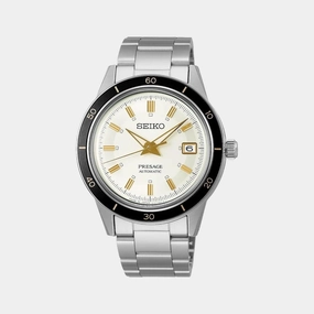 Presage Men Automatic White Dial Analog Stainless Steel Watch SRPG03J1