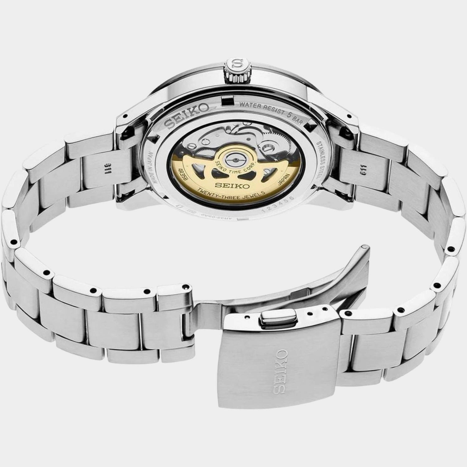 Presage Men Automatic White Dial Analog Stainless Steel Watch SRPG03J1
