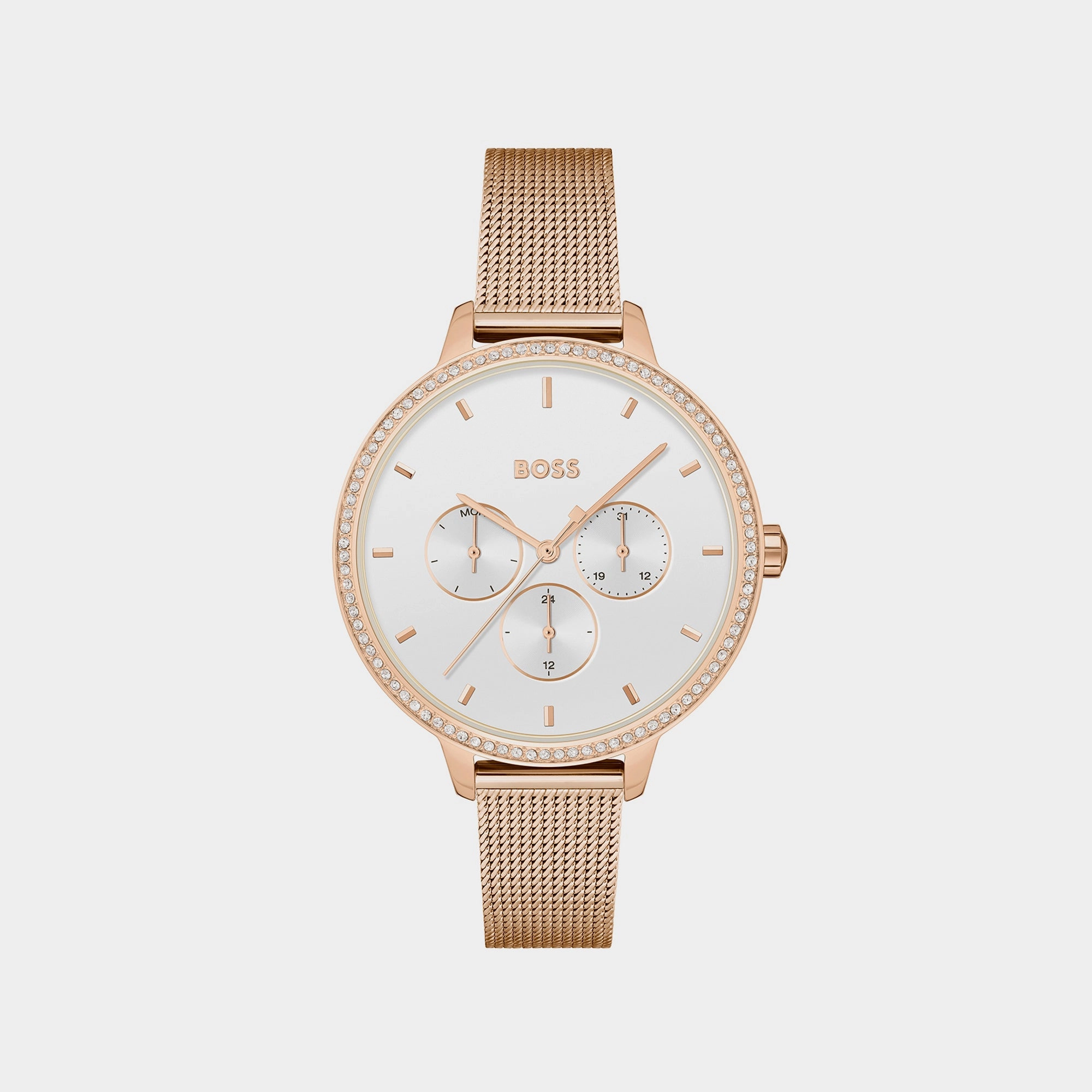 Prime Women White Multi-Function Mesh Watch 1502663