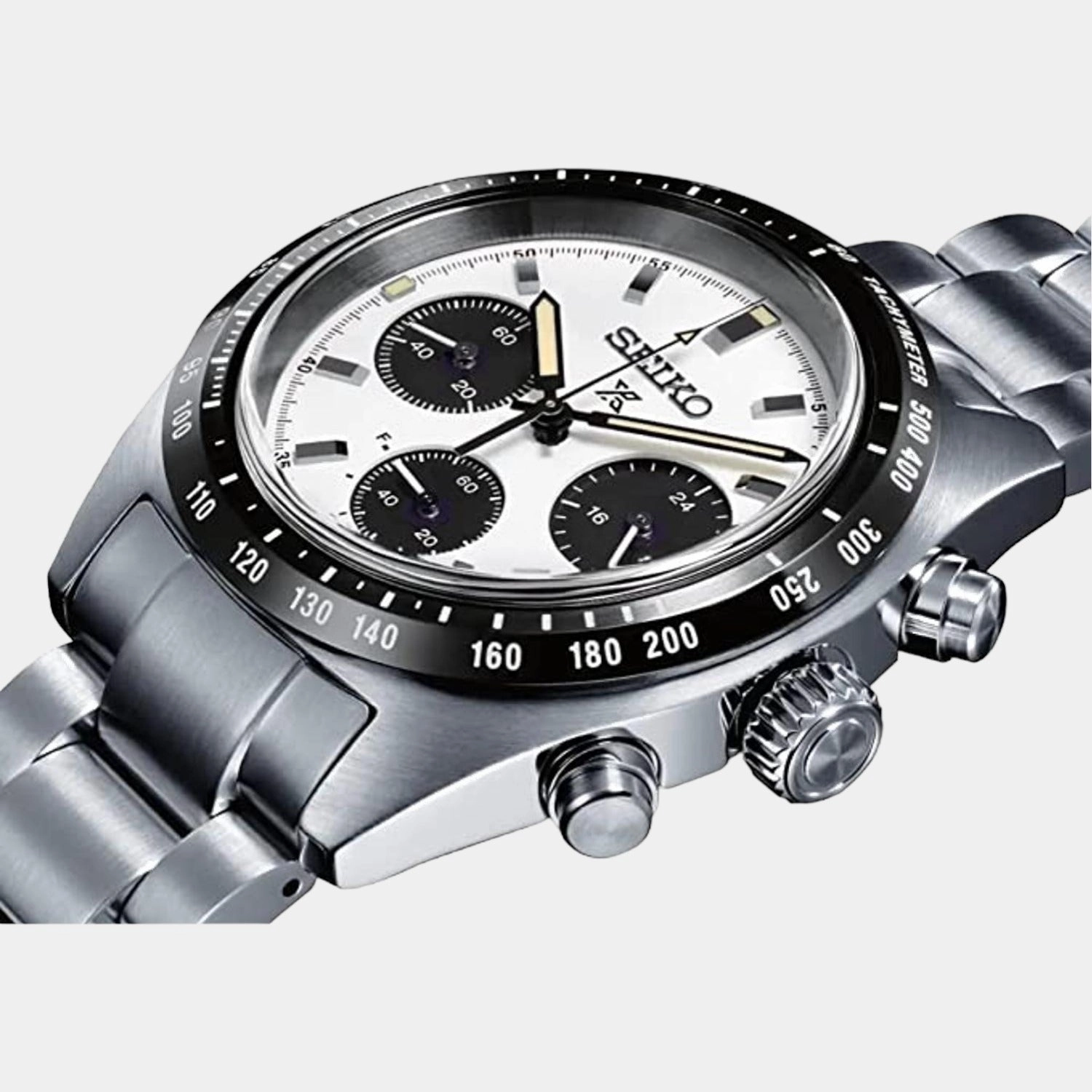 Prospex Men Solar White Dial Chronograph Stainless Steel Watch SSC813P1