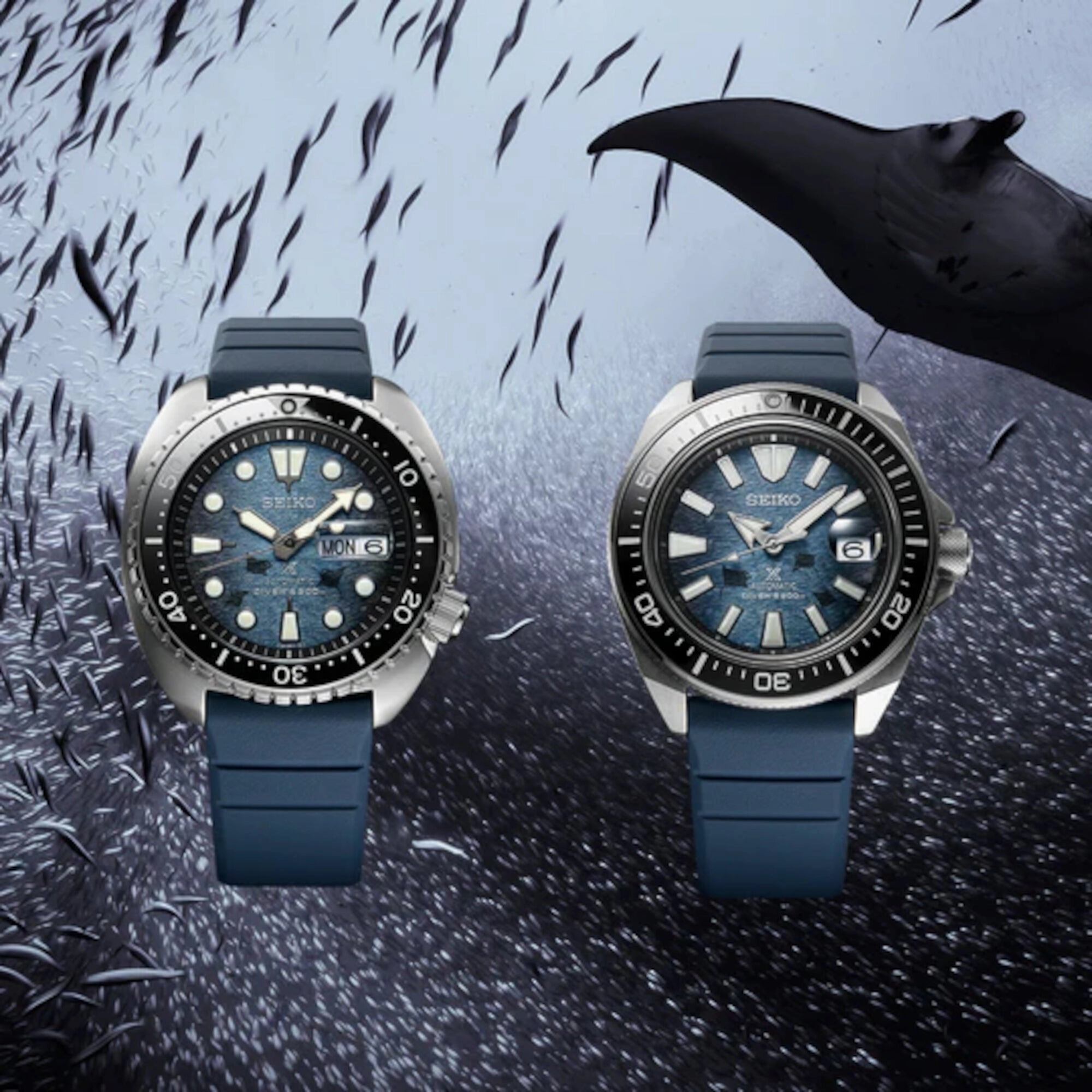 Prospex Save The Ocean King Samurai Men Automatic Blue Dial Analog Silicone Watch SRPF79K1