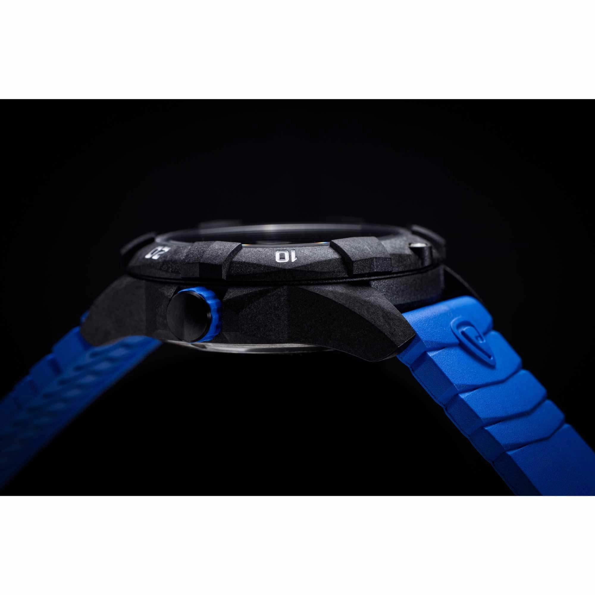 Protek Unisex Quartz Watch - Dive Series Black Dial Blue Rubber Strap | 1003B