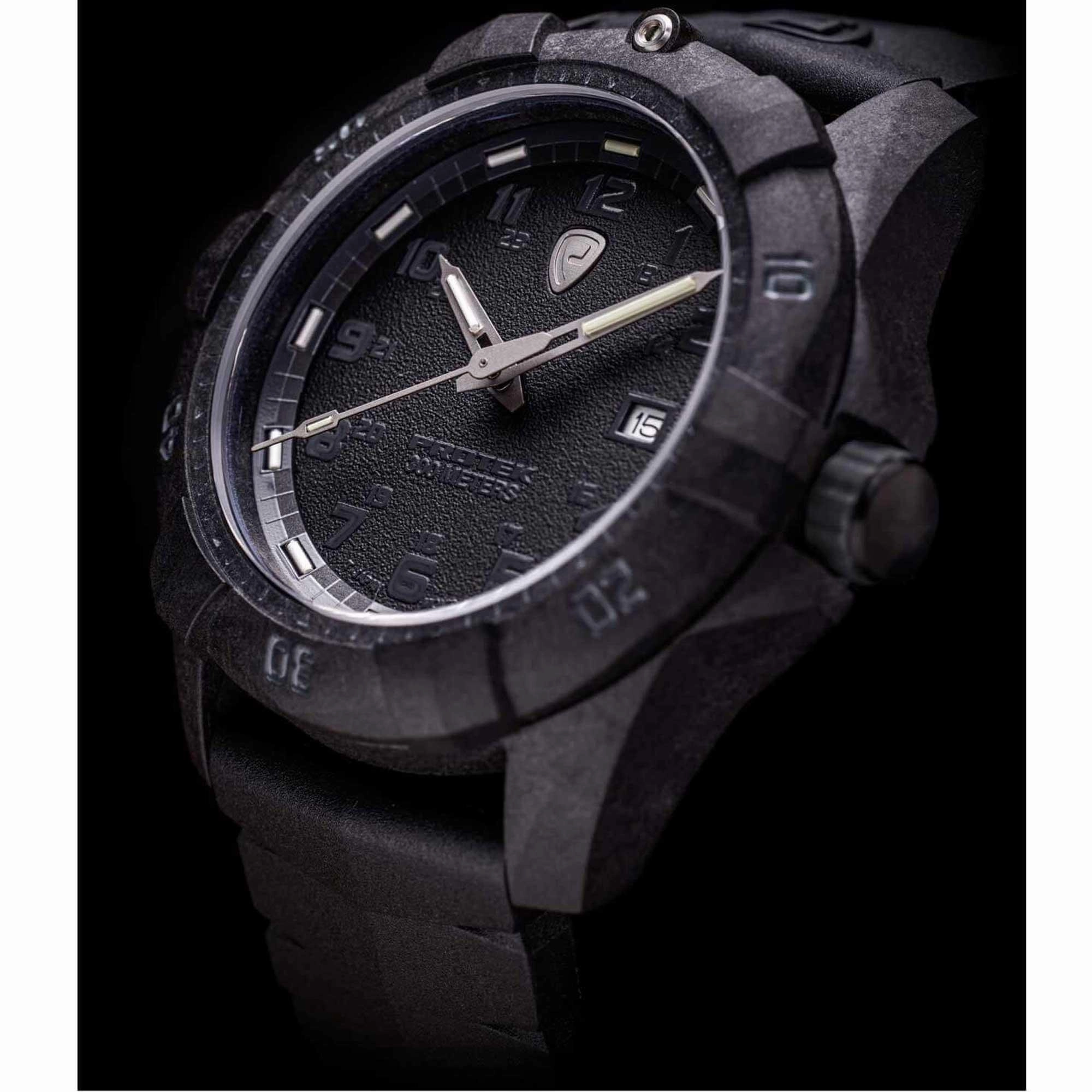 Protek Unisex Quartz Watch - Dive Series Rotating Bezel Black Dial Rubber Strap | 1001