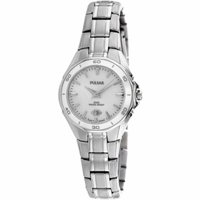 Pulsar Women's Watch - Classic Quartz White Dial Stainless Steel Bracelet | PXT895