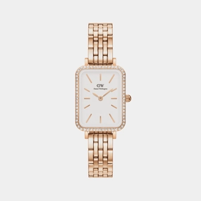 Quadro Women's White Analog Stainless Steel Watch DW00100672K