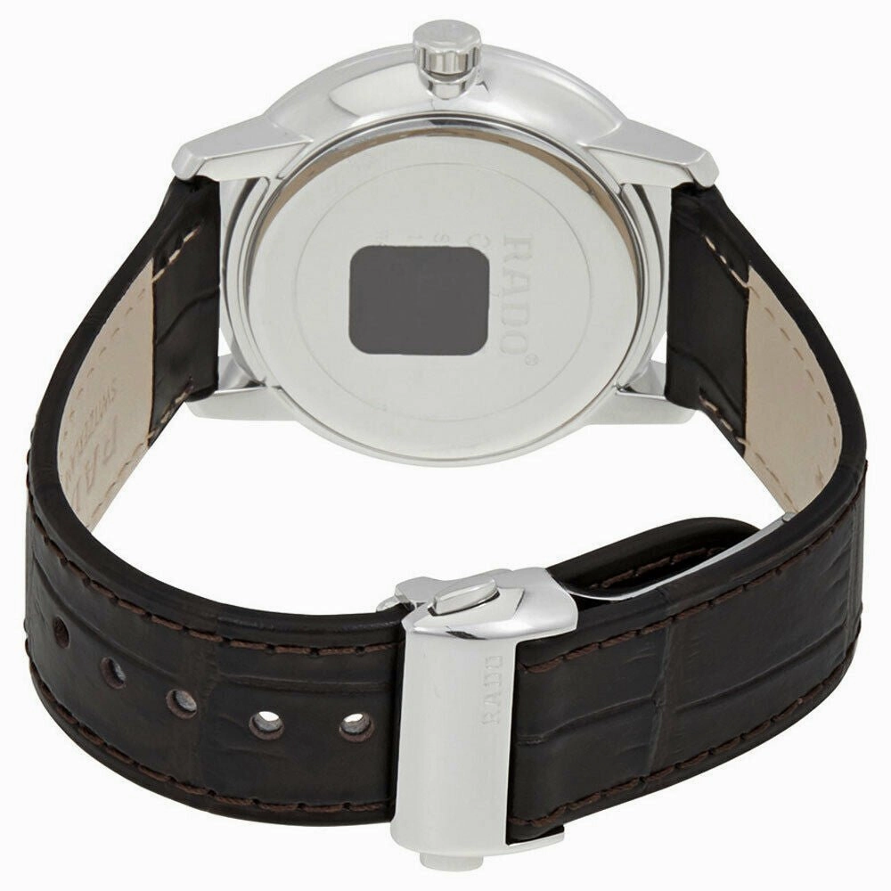 Rado Coupole L Silver Dial Brown Leather Strap Quartz Mens Watch R22864025