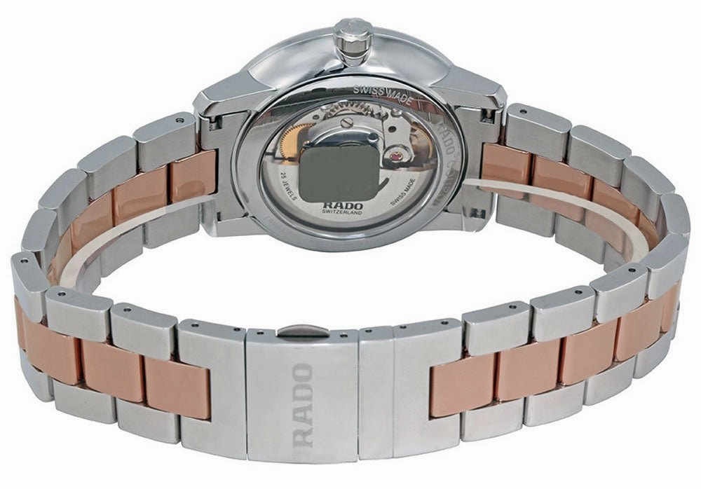 Rado Coupole Two Tone Stainless Steel Ceramos Silver Dial Date Automatic Mens Watch R22860022