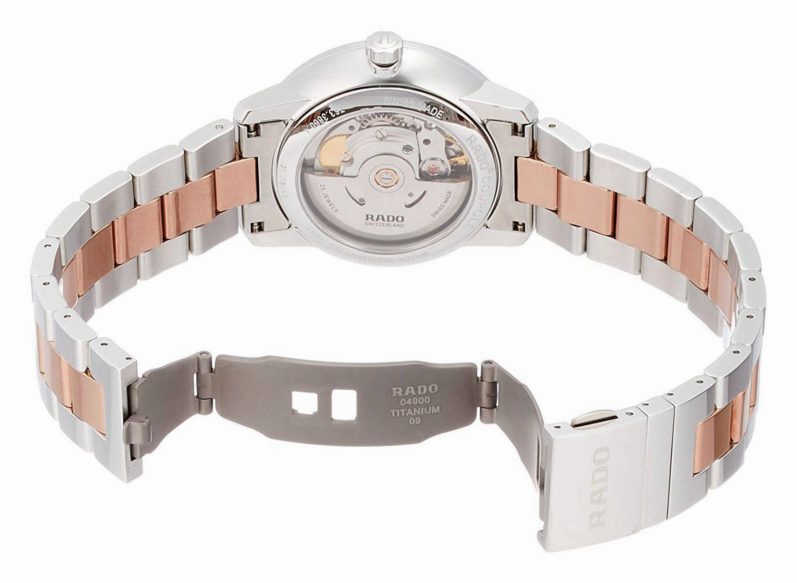 Rado Coupole Two Tone Stainless Steel Ceramos Silver Dial Date Automatic Mens Watch R22860022