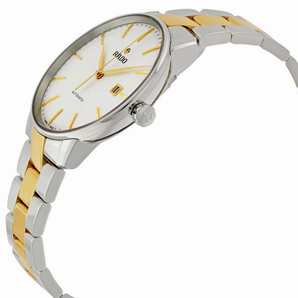 Rado Coupole White Dial Date Two Tone Stainless Steel Ceramos Automatic Mens Watch R22876032