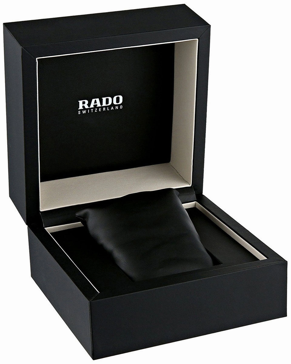 Rado Diamaster XL Silver Tone Ceramic Brown Dial Brown Leather Strap Quartz Mens Watch R14135306
