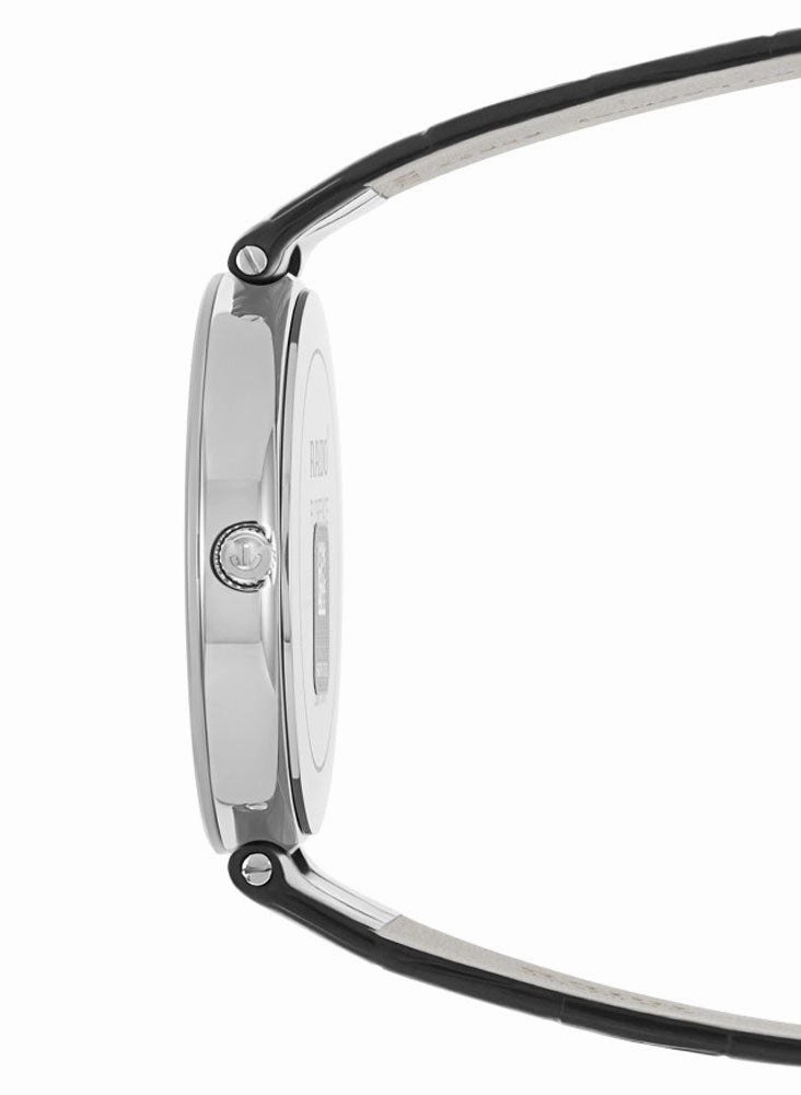 Rado Florence White Dial Date Black Leather Strap Quartz Mens Watch R48870015