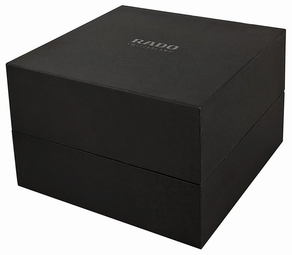 Rado HyperChrome Ceramic Mens Watch R32272105 Black Leather Strap Silver Dial Automatic