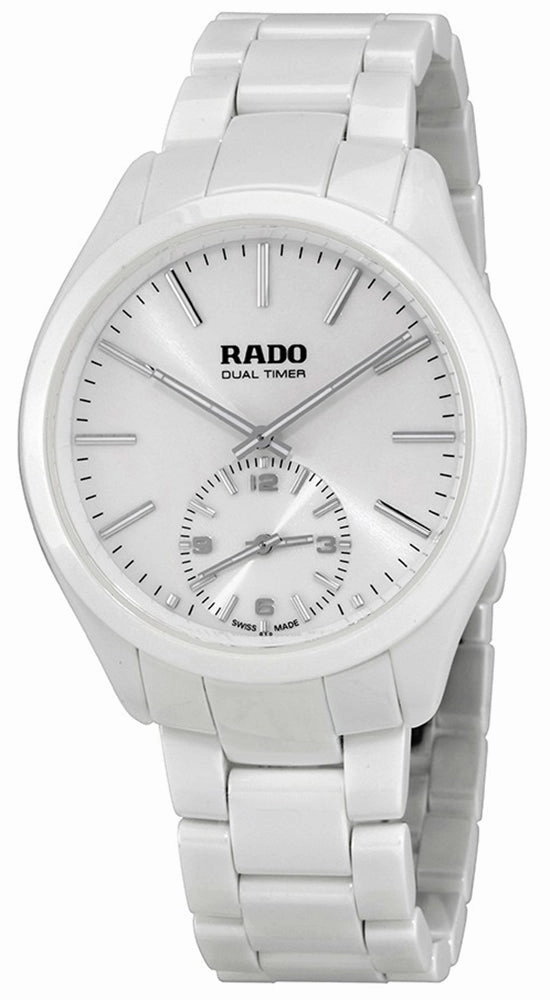 Rado HyperChrome XL White Ceramic Quartz Analog White Dial Dual Timer Men's Dress Watch R32113102