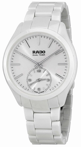 Rado HyperChrome XL White Ceramic Quartz Analog White Dial Dual Timer Men's Dress Watch R32113102