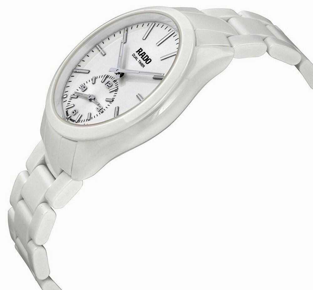 Rado HyperChrome XL White Ceramic Quartz Analog White Dial Dual Timer Men's Dress Watch R32113102
